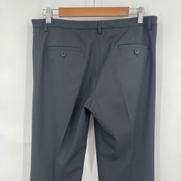 Theory Flat Front High Rise Flared Soft Leg Gray Chino Dress Pants Size 8 - Picture 5 of 7